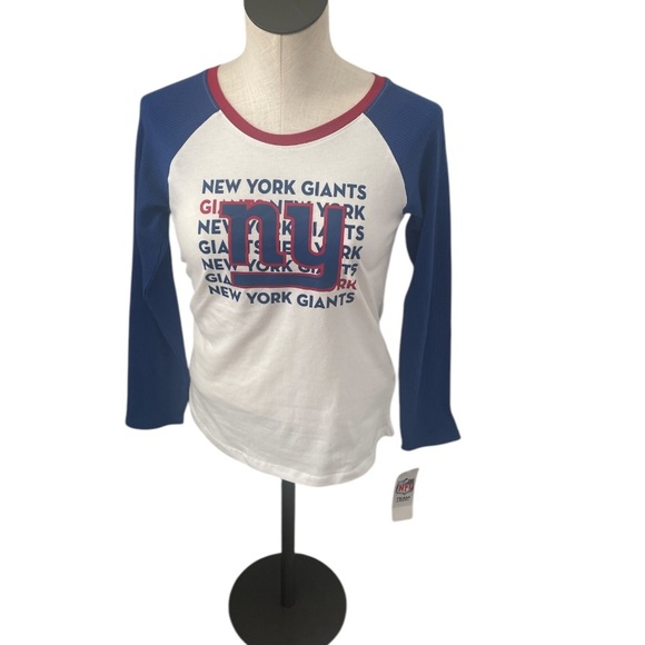 NFL New York Giants Raglan long sleeve top Blue & White - Picture 1 of 7